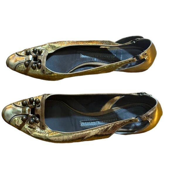 Proenza Schoulder Gold Flats Size 37 - Picture 3 of 10